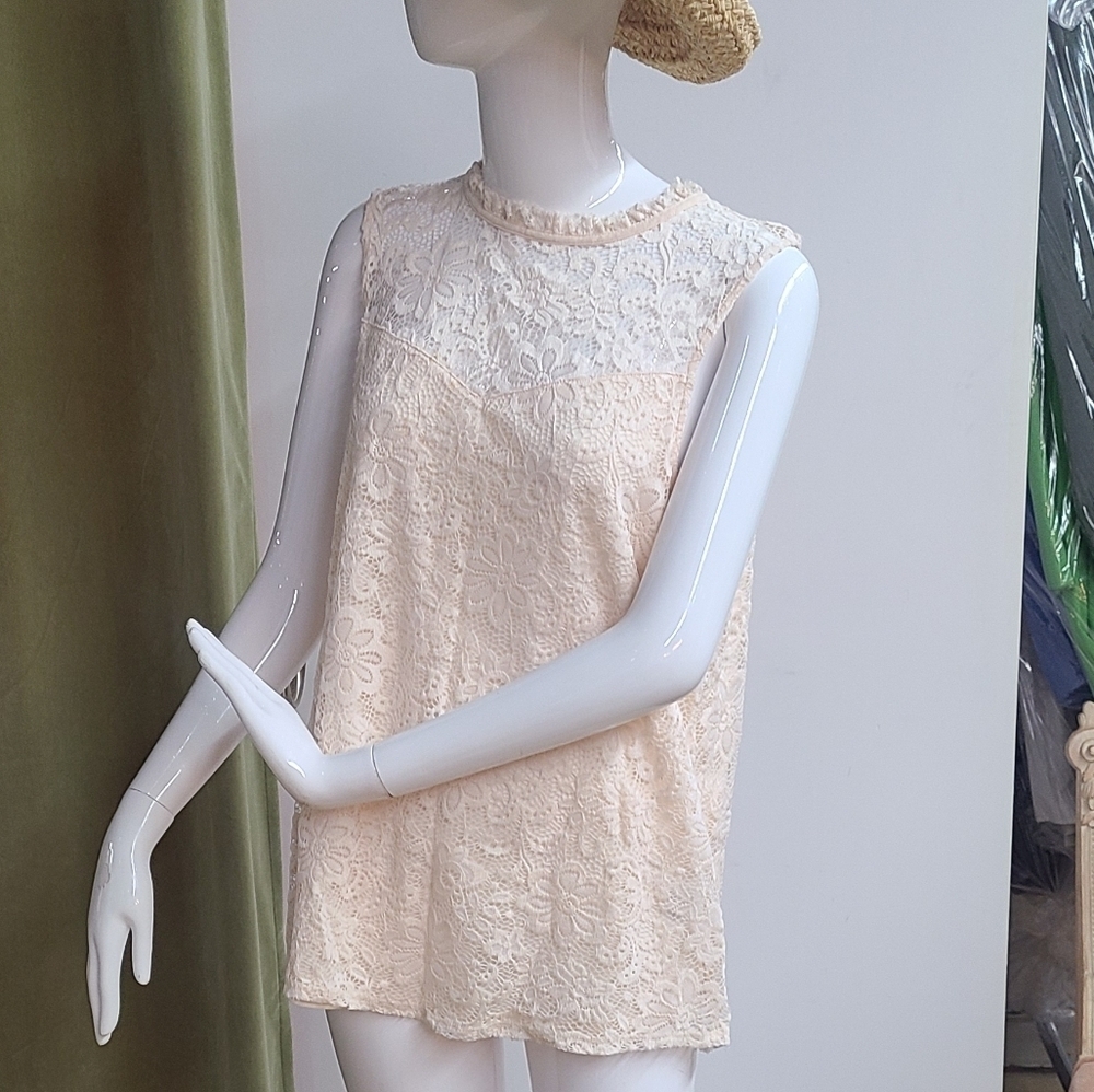 Apt.9 Floral Lace Overlay Tank Top